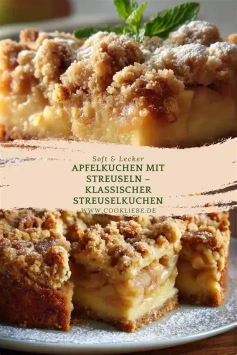 Apfelkuchen mit Streuseln frisch aus dem Ofen
