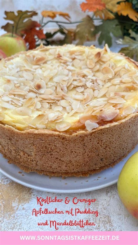 Apfelkuchen mit cremiger Füllung und knusprigen Mandelblättchen