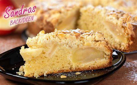 Apfelkuchen mit knusprigen Mandelstreuseln