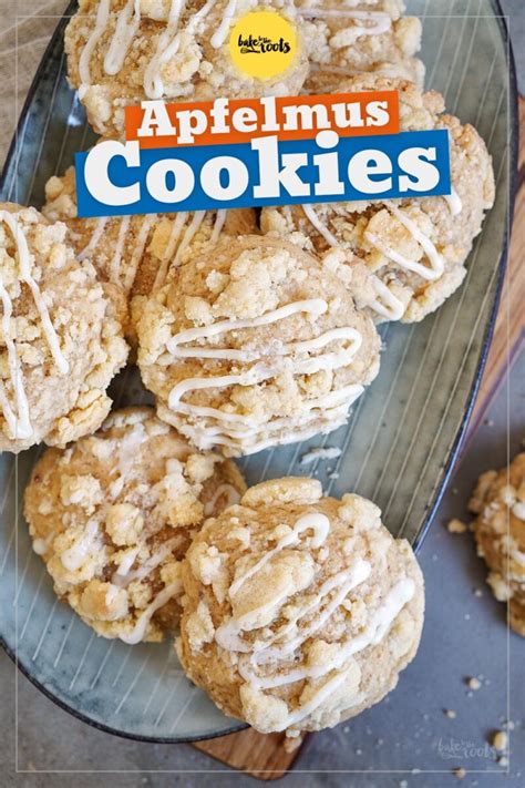 Apfelmus Streusel Cookies mit Zuckerguss