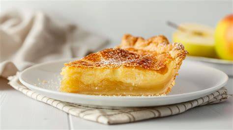 Apfelmuskuchen mit Pudding im Tarteformat