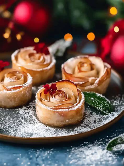 Apfelrosen als kreative Kuchendekoration
