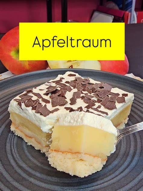 Apfelscheiben in Vanillepudding-Mischung für die Füllung