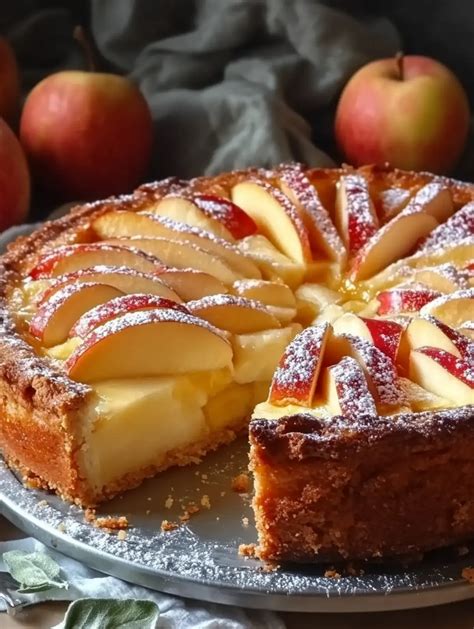 Apfelstückchen werden für den Apfelkuchen vorbereitet