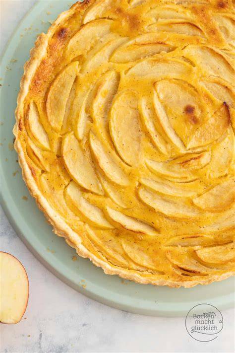 Apfeltarte mit Baileys, karamelisierte Apfelstücke und Gewürze