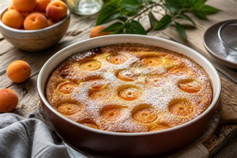 Aprikosen-Clafoutis frisch aus dem Ofen