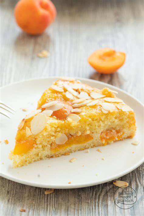 Aprikosenkuchen fertig gebacken, leicht bestäubt