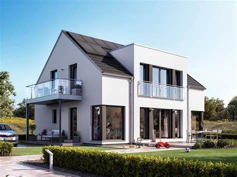 Architektur-Rendering: Modernes Satteldach mit PIEMONT schwarz-matt