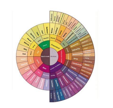Aromarad: Notenkarte von Kaffee- und Schokoladenaromen