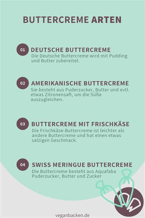 Arten von Buttercreme: Tabelle mit Typen und Eigenschaften
