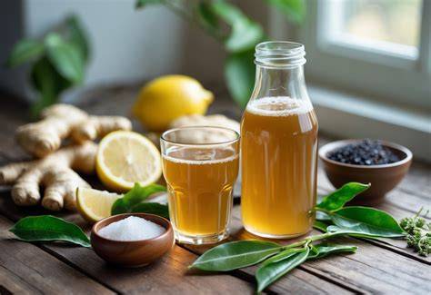 Artikelfinale: Verschiedene Kombucha-Getränke im Glas - Farb- und Geschmacksvielfalt