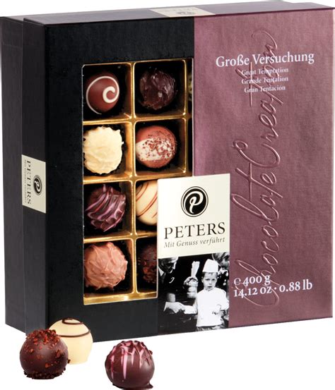 Assortiment Peters Pralinen: Pralinenbox mit verschiedenen Sorten