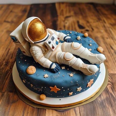 Astronauten-Torte mit Planeten-Deko