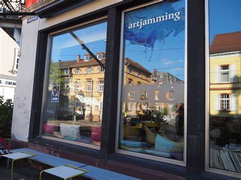 Außenansicht und Lage des Cafés an der Eschach