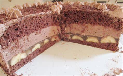 Aufbau Bananen Sahne Torte