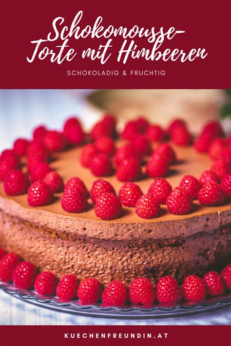 Aufbau der Schoko-Mousse-Torte mit Himbeeren (Schematische Darstellung)