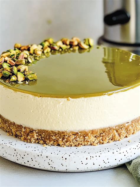 Aufbewahrung und Servieren des Pistazien-Cheesecake