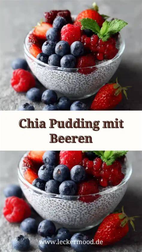 Aufbewahrung von Chia Pudding im Glas mit verschiedenen Toppings