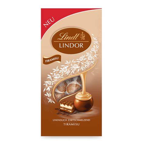 Aufgeschnittene LINDOR Kugel mit Haselnussfüllung