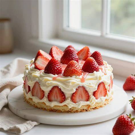 Aufgeschnittene QimiQ-Torte mit Schichten: Boden, Vanillecreme, Schokocreme