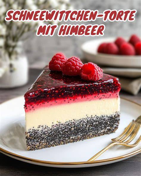 Aufgeschnittene Schneewittchen-Torte mit Sahnetupfern