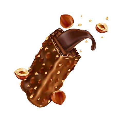 Aufgeschnittener Schokoriegel mit Haselnussstücken (Beispielbild)