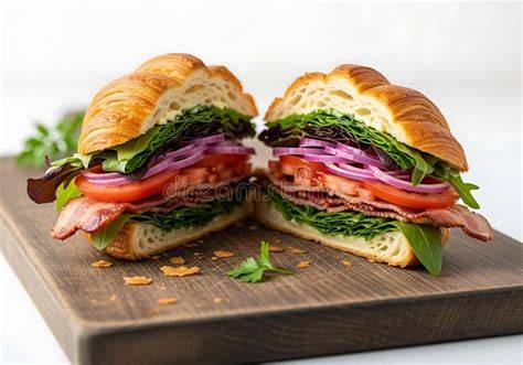 Aufgeschnittenes Croissant mit sichtbaren Schichten