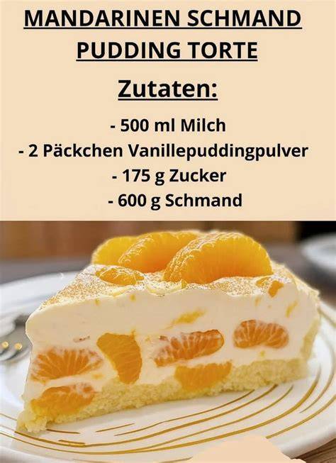 Aufgeschnittenes Stück: Mürbeteigboden, cremige Schmandfüllung, Mandarinen