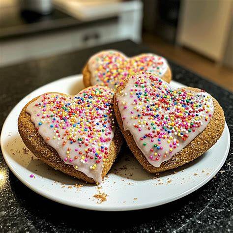 Ausgestochene Lebkuchenherzen mit Zuckerguss-Dekor