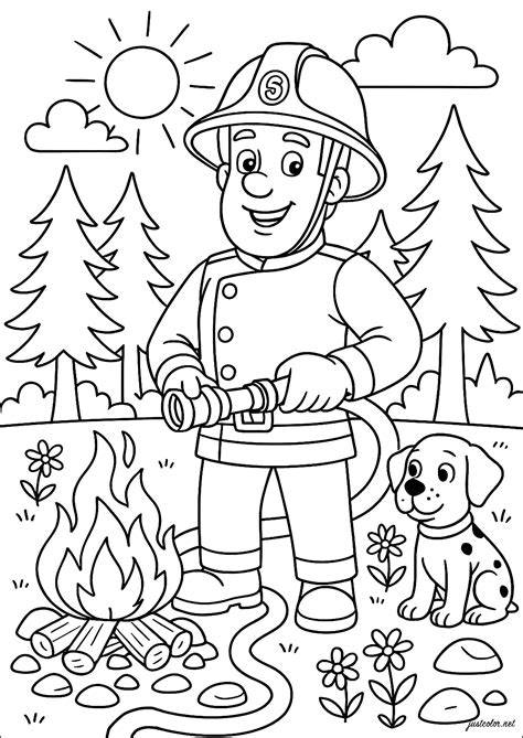 Ausmalbilder von Sesamstraße und Feuerwehrmann Sam