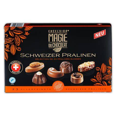 Auswahl Pralinen, Tafelschokoladen, Excelsior Sortiment