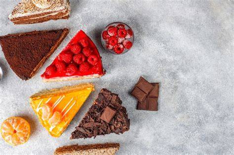 Auswahl an einzelnen Kuchenstücken aus der Favoritenliste