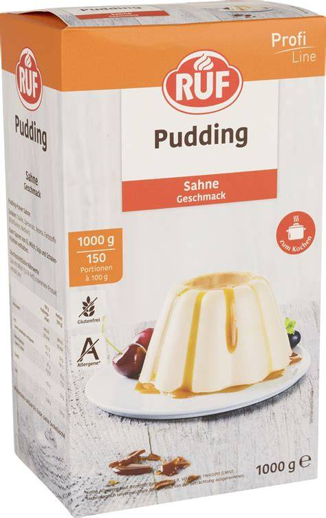 Auswahl aus dem RUF-Sortiment (Backmischungen, Puddingpulver, Dekor)