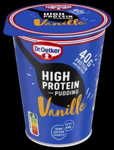 Auswahl und Marken von High Protein Puddings im Supermarktregal