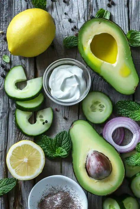 Avocado und Buttermilch in einer Schüssel für Eiscreme