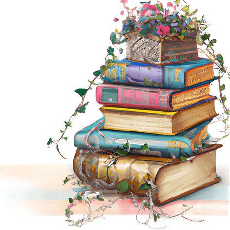 Bücherstapel mit Schokoladendekoration