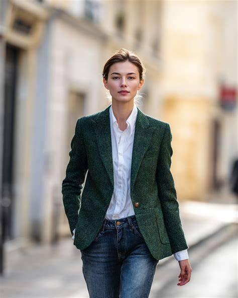 Bürooutfit Business-Casual mit Blazer und Kaschmirpullover