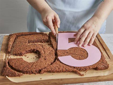 Backen eines Number Cake Bodens aus Biskuit auf Blech