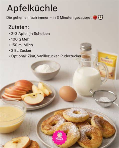 Backformen, Zutaten und Apfelscheiben