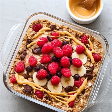 Baked Oatmeal mit Schokoladen-Topping