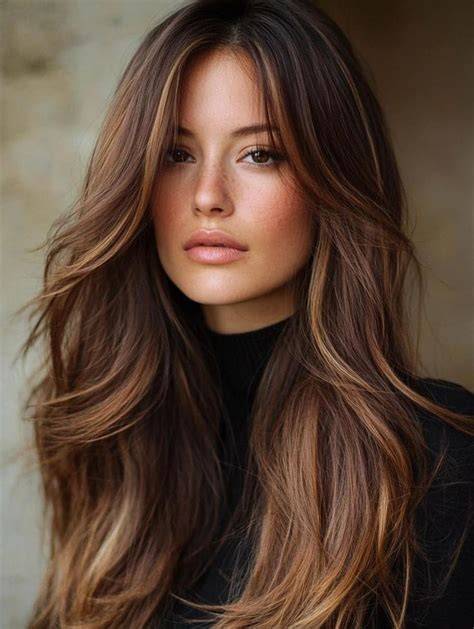 Balayage mit warmen Karamell- und Kupfernuancen