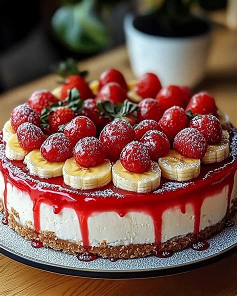 Bananen Quark Torte als Dessert für Kinder und Erwachsene