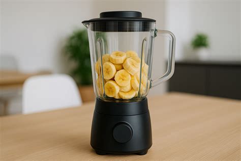 Bananen und Mixer für Nicecream