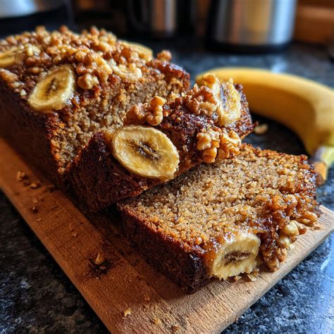 Bananenbrot in Kastenform mit Topping