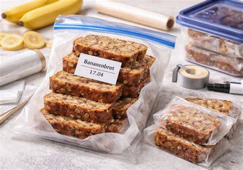 Bananenbrot in Scheiben, Portioniert zum Einfrieren