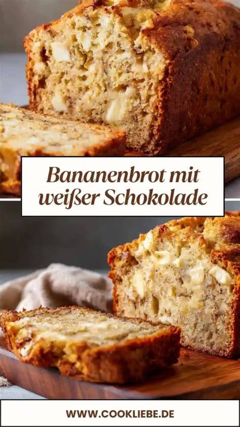 Bananenbrot mit weißer Schokolade aufgeschnitten