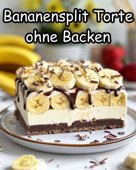 Bananensplit Torte Anschnitt Nahaufnahme