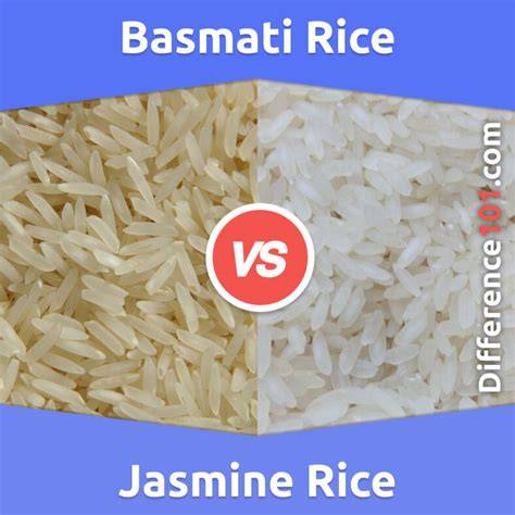 Basmati- und Jasminreis nebeneinander: Körnung und Textur im Vergleich