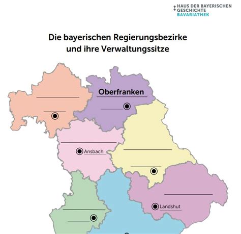 Bayerische Regierungsbezirke als Vorlage für die Prinzregententorte-Schichten