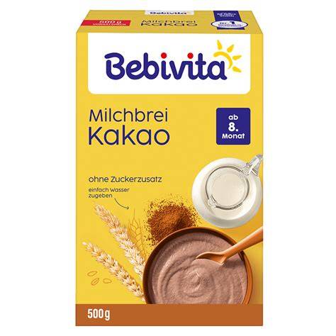 Bebivita Milchbrei Schoko Packung und Zutatenübersicht